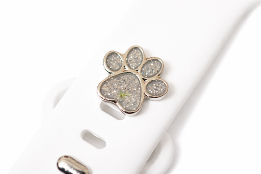 Silver Sparkle Paw Charm