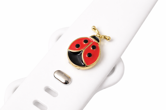 Ladybug Jewelry Charm for Watch Band (Beautiful Gold, Red and Black Color)