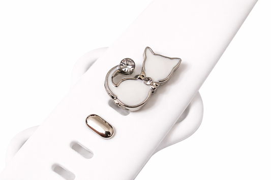 White Cat Charm for Watch Bands