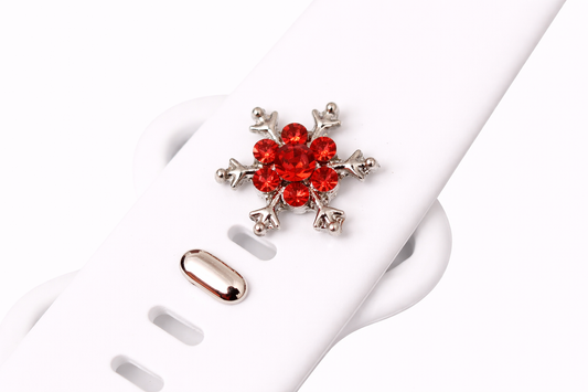 Snowflake Watch Band Charm (Red)