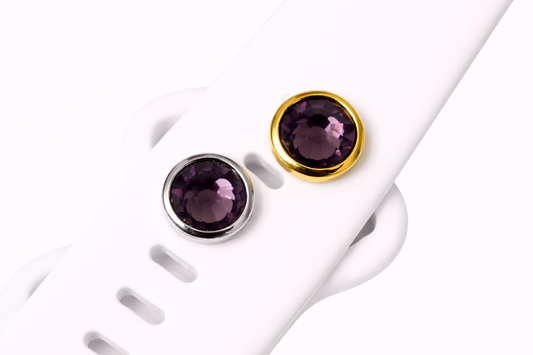 Purple Amethyst Colored Birthstone Charm for Watchbands - February Birthstone Color