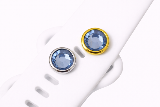 Blue Topaz December Colored Birthstone Charm for Watchbands