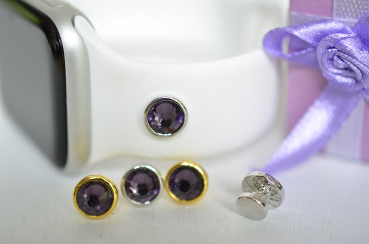 Amethyst February birthstone charm for watchbands