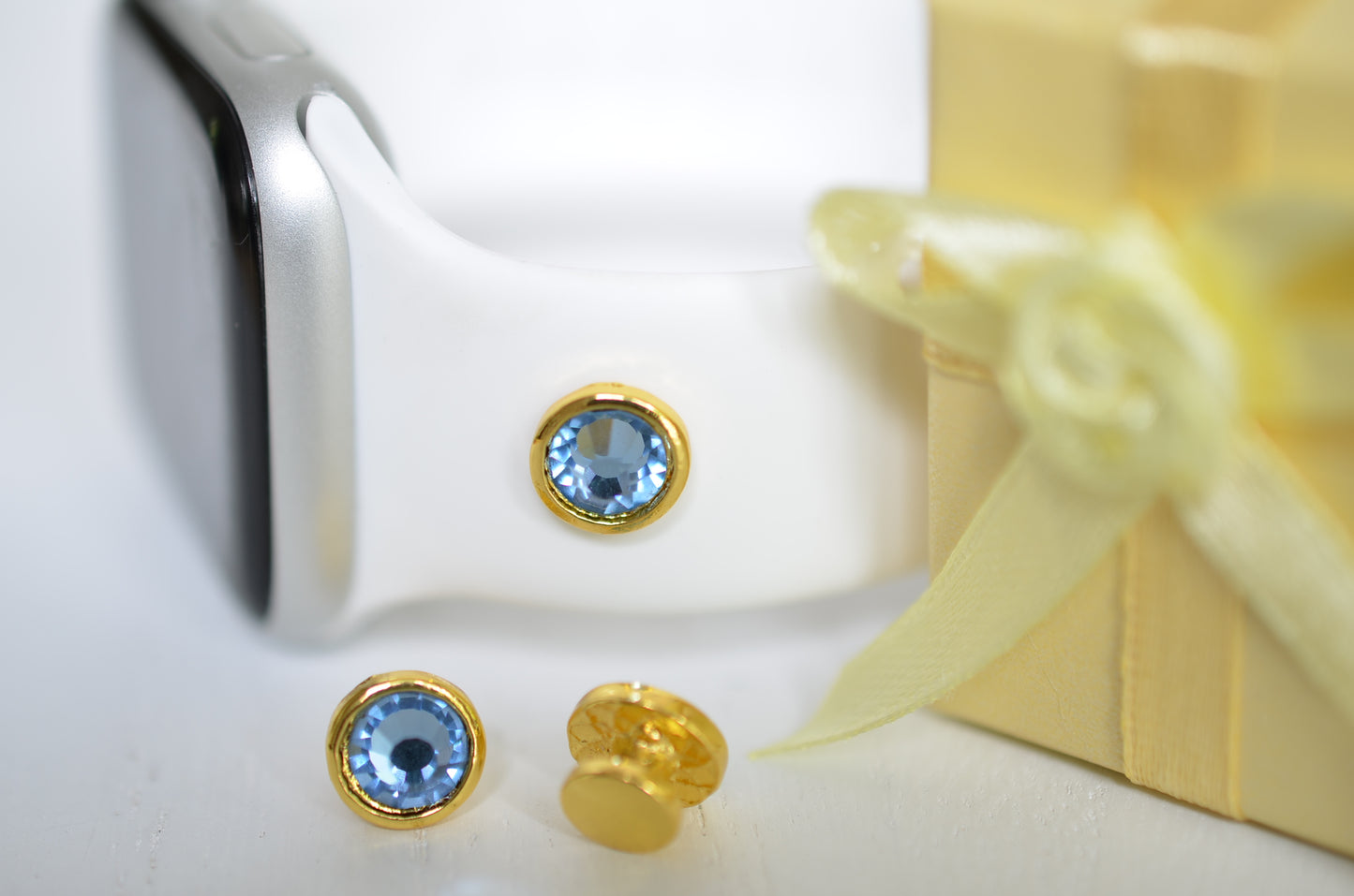 Aquamarine birthstone jewelry charm for March birthday