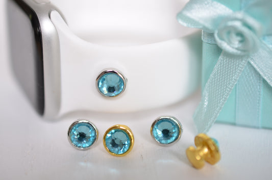 Aquamarine birthstone jewelry charm for March birthday