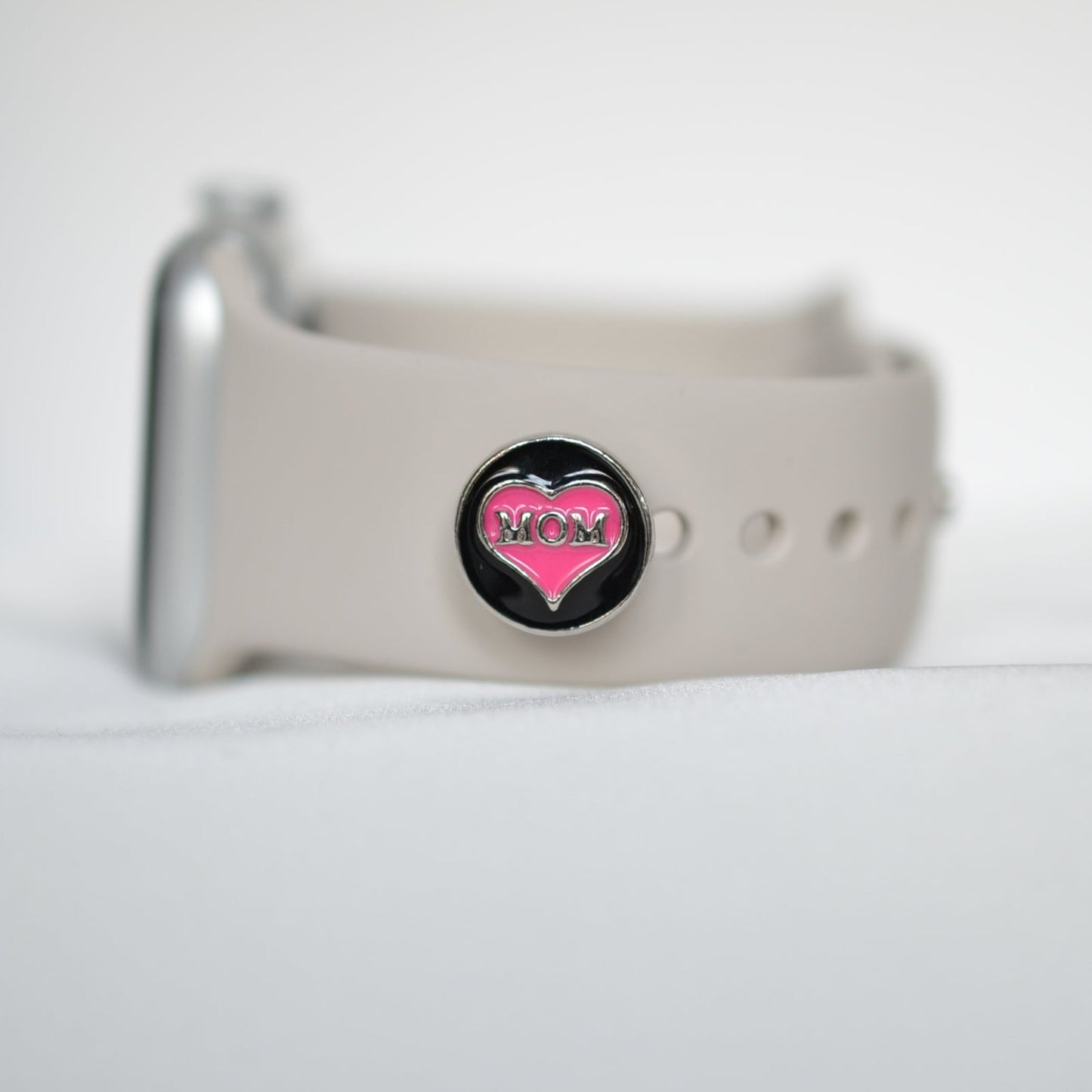 Pink and Black Mom Charm for Belts, Bags and Watch Bands