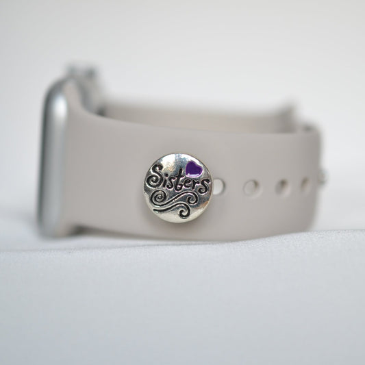 Purple Sisters Charm for Belts, Bags and Watch Bands
