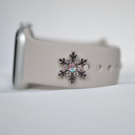 Snowflake Charm for Watch Bands, Belts and Bags