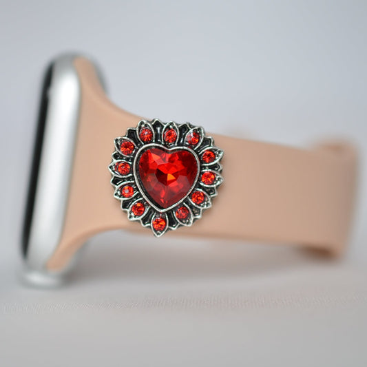 Apple Watch Band with Charm Red Heart