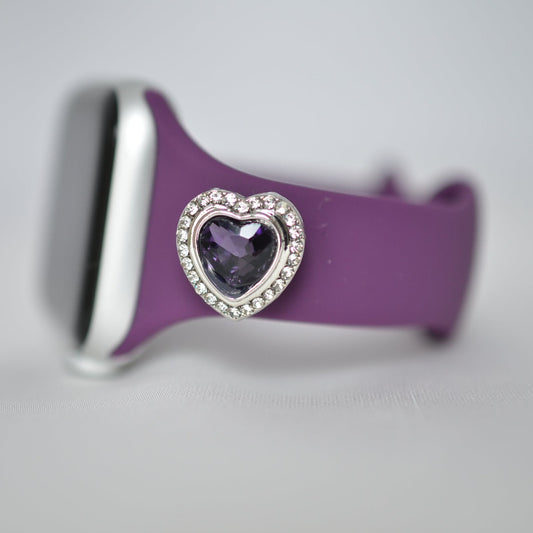 Apple Watch Band with Charm Purple Heart