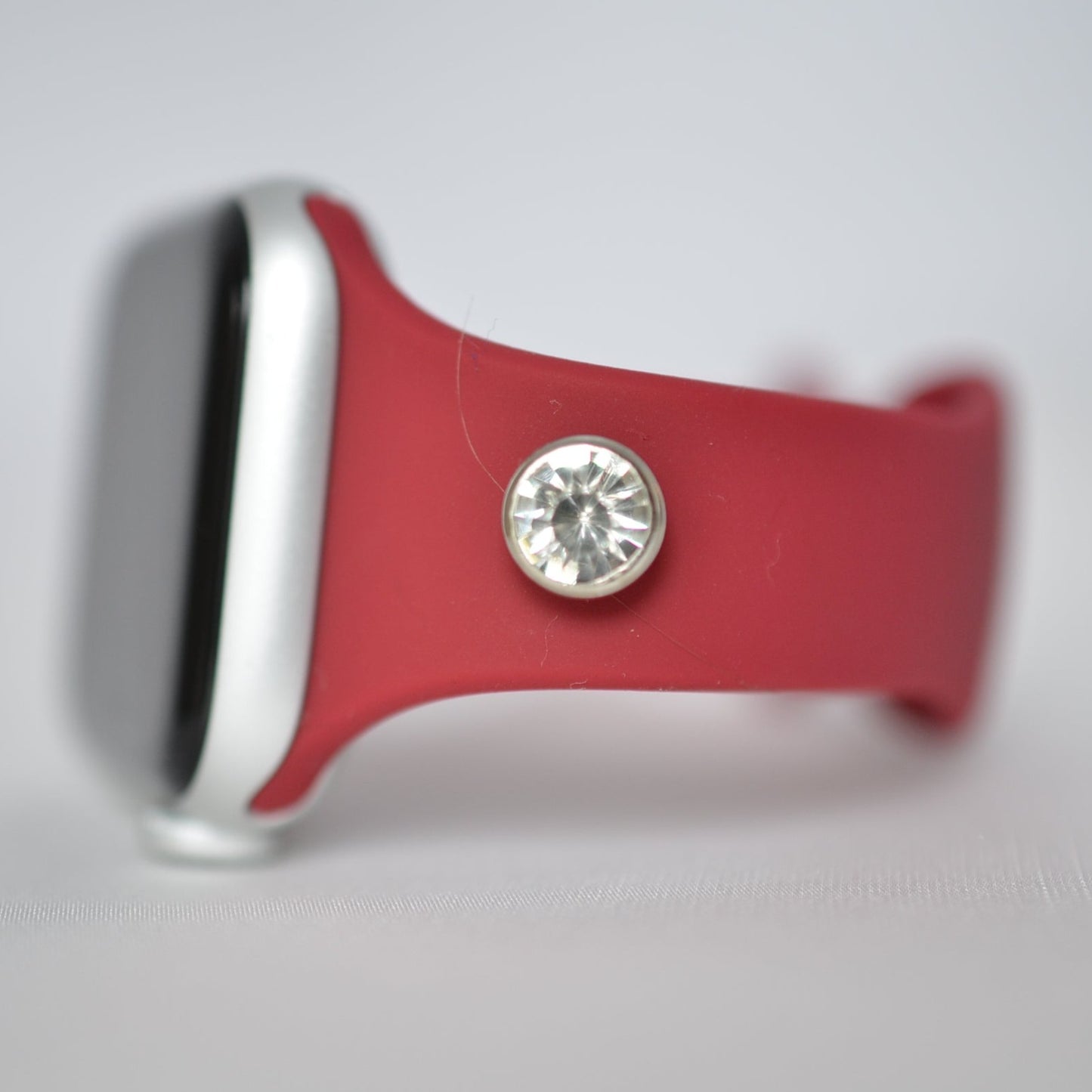 Burgundy Red Apple Band with Charm 