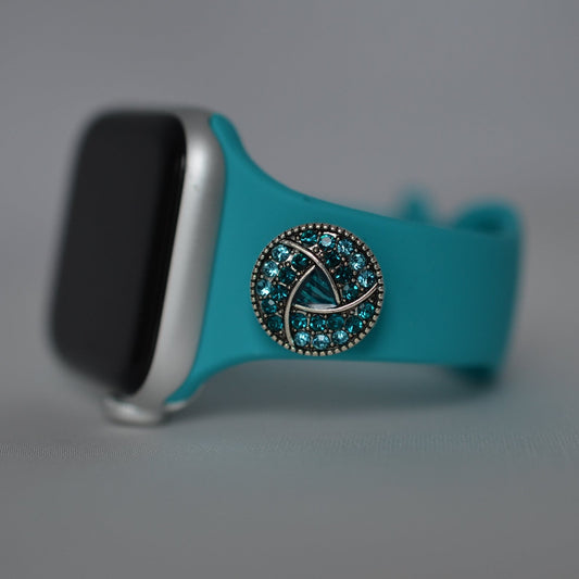 Turquoise Blue Apple Watch Band and Charm