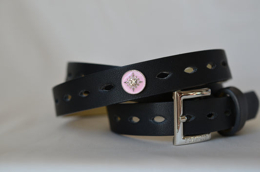 Pink Star Rhinestone Charm for belts, bags and watch bands