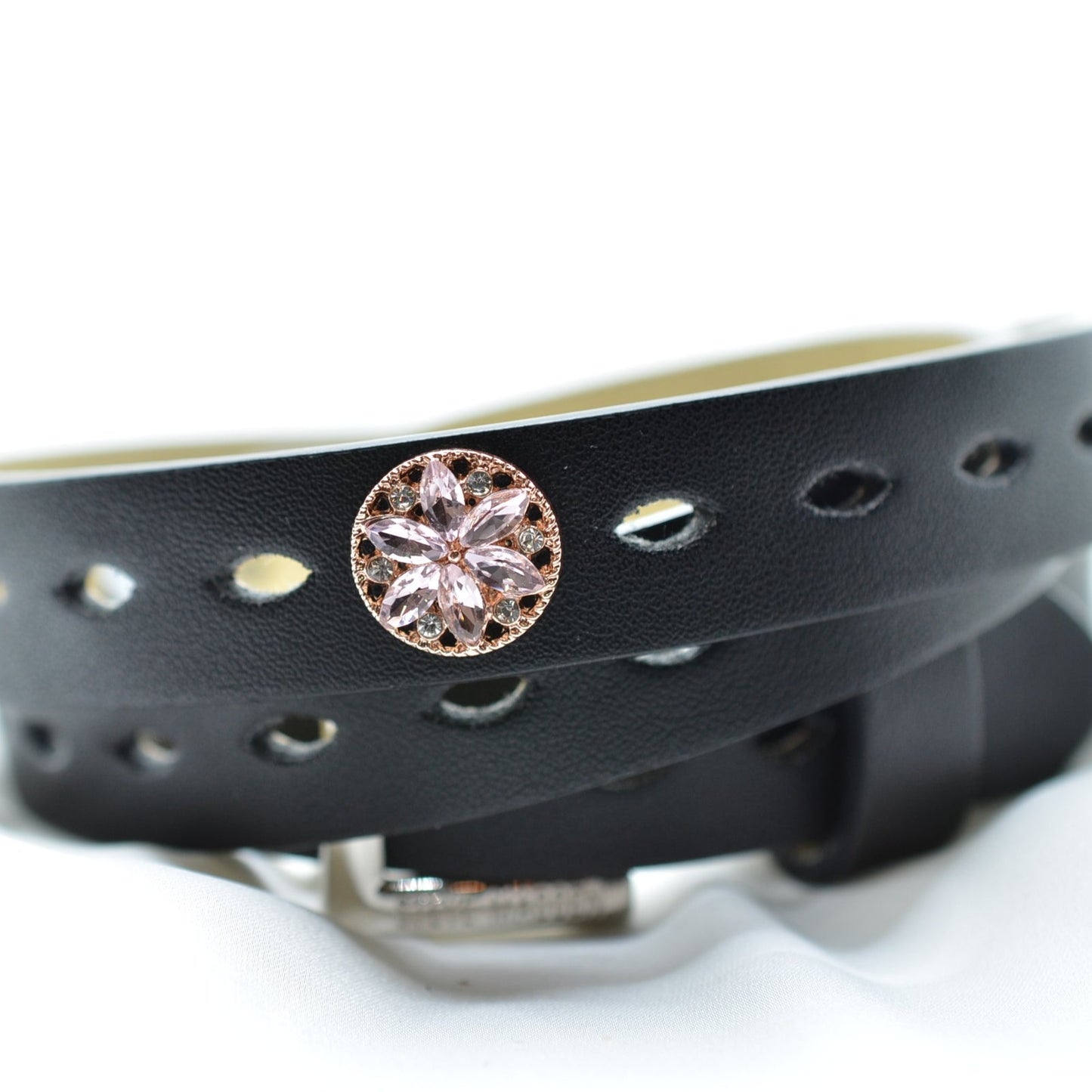 Light Pink Petal Flower Charm with Gold Coating for Watch Bands and Belts