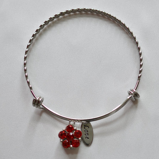 Red Charm Bangle Bracelet