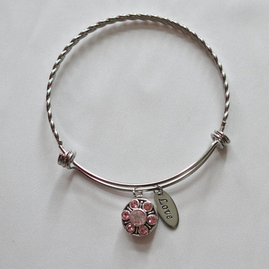 Pink Stone Bangle Bracelet