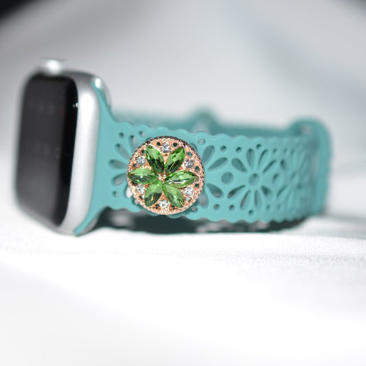 Green Apple Watch Band Flower