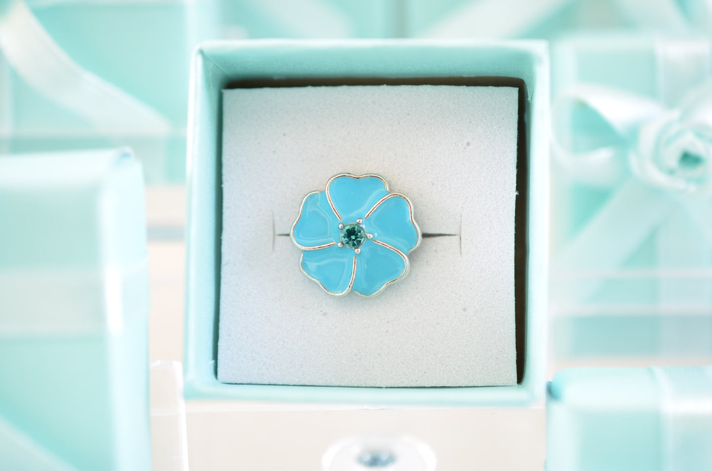 Light Blue Flower Charm for Belt, Bag and Watch Bands