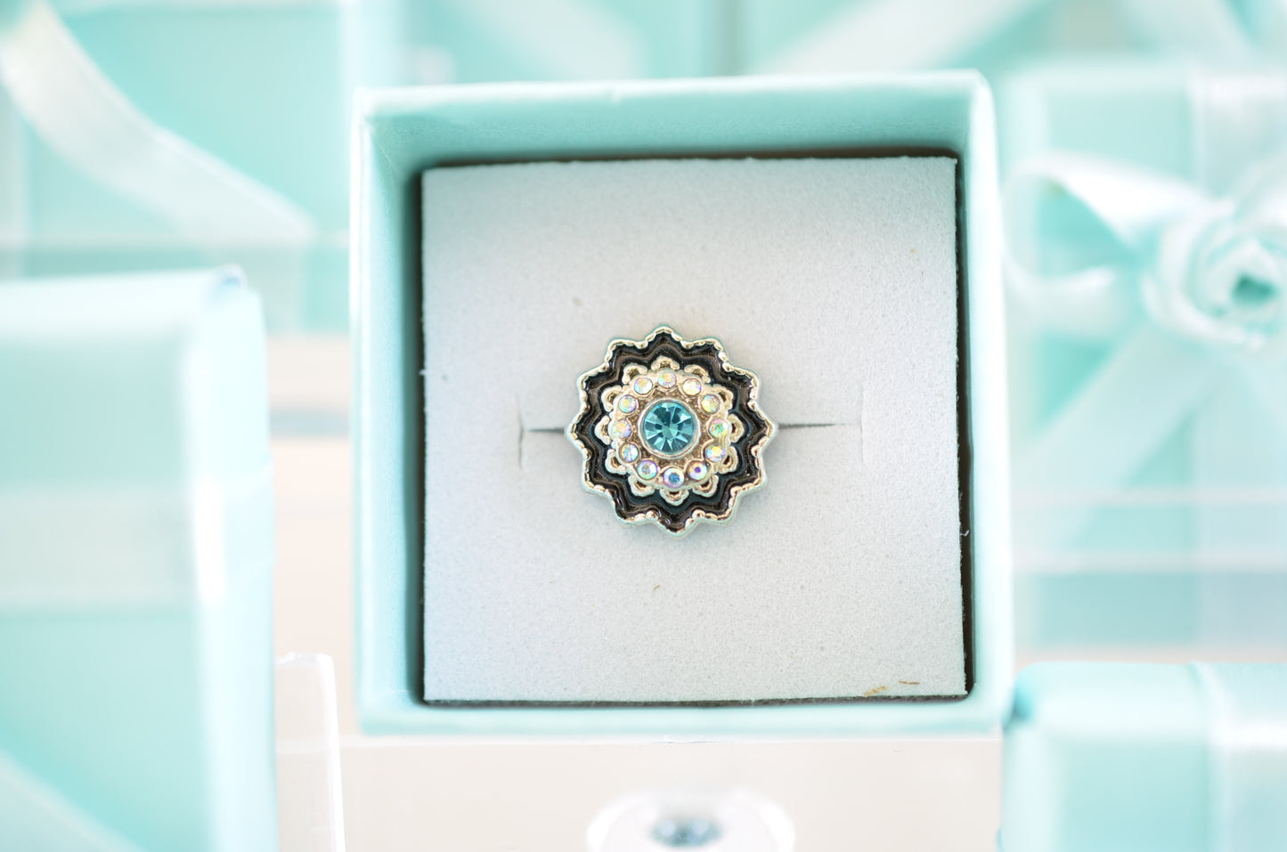 Blue and Black Design Charm for Belts, Bags and Watch Band Charms