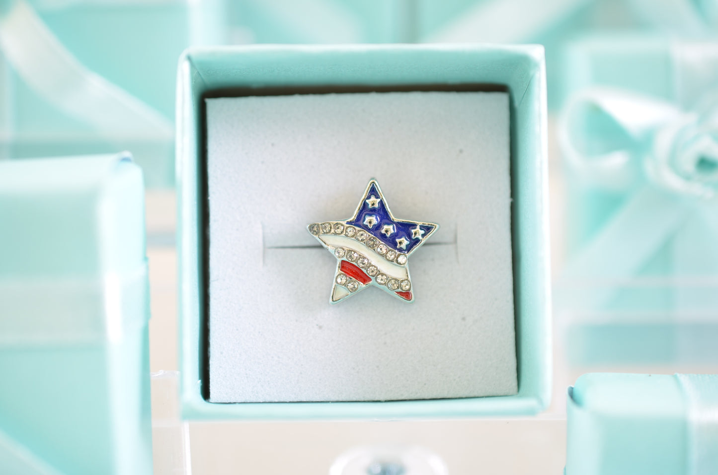 Red, White, Blue Star Charm for Belts, Bags and Watch Bands