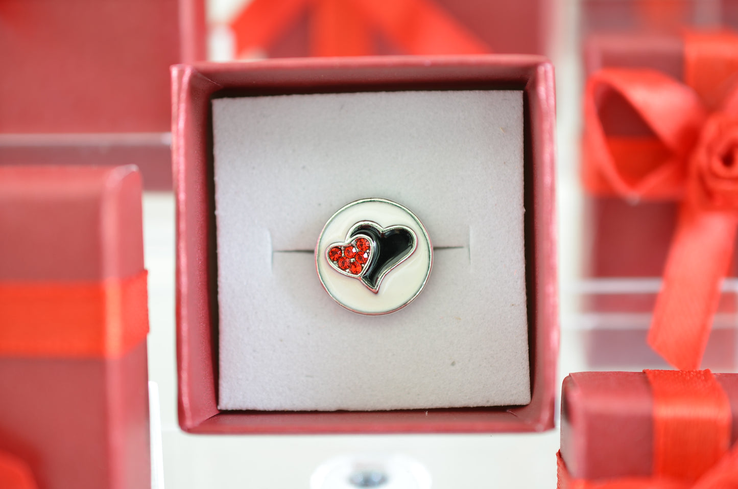 Red Heart Charm with Belts, Bags and Watch Bands