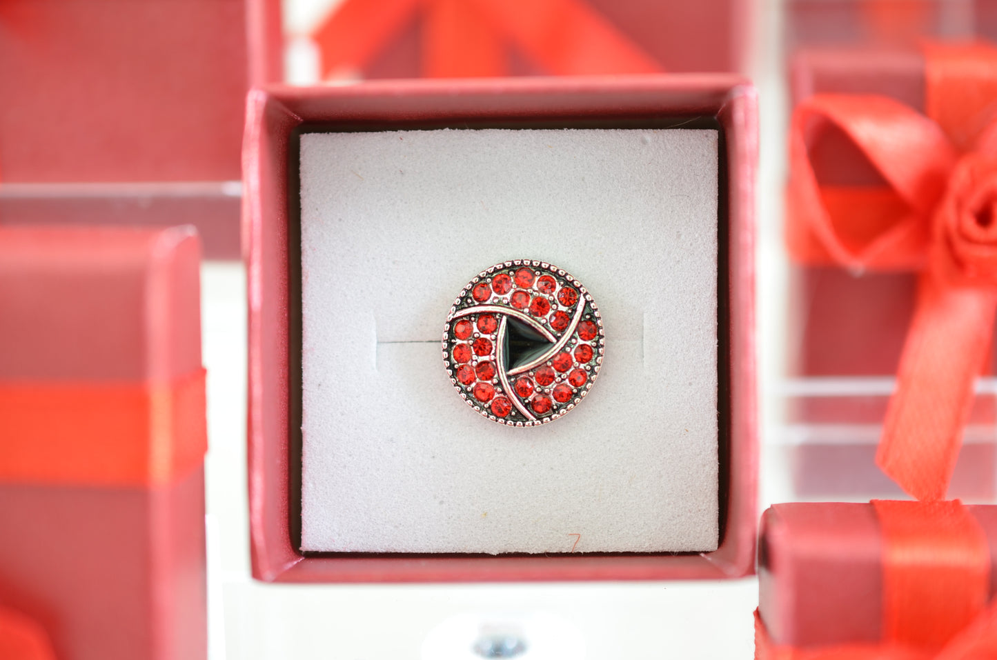 Red Charm with Black Center Color for Watch Bands