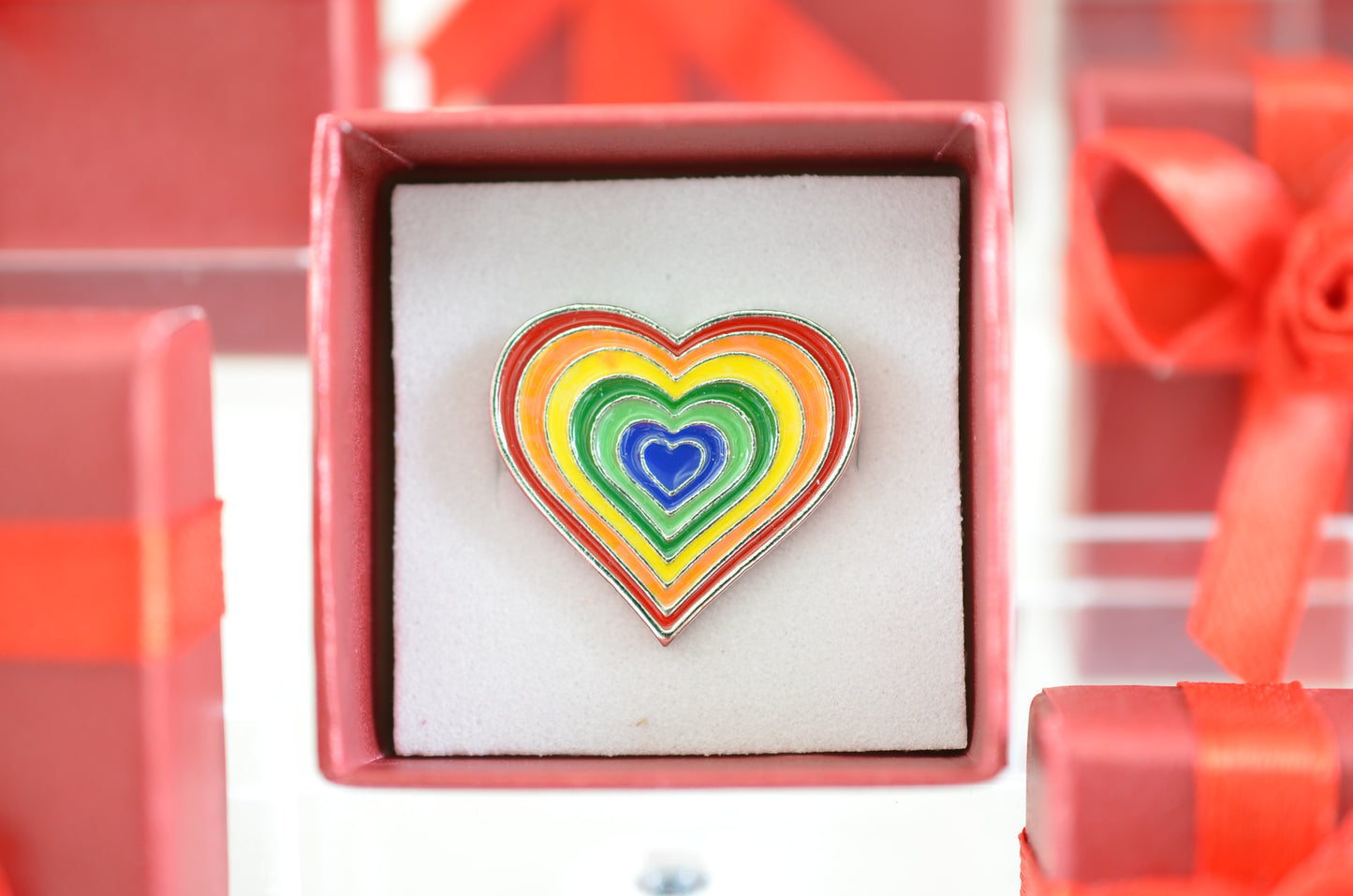 Rainbow, LGBTQ, Gay Pride Heart Charm for Belts, Bags and Watch Bands