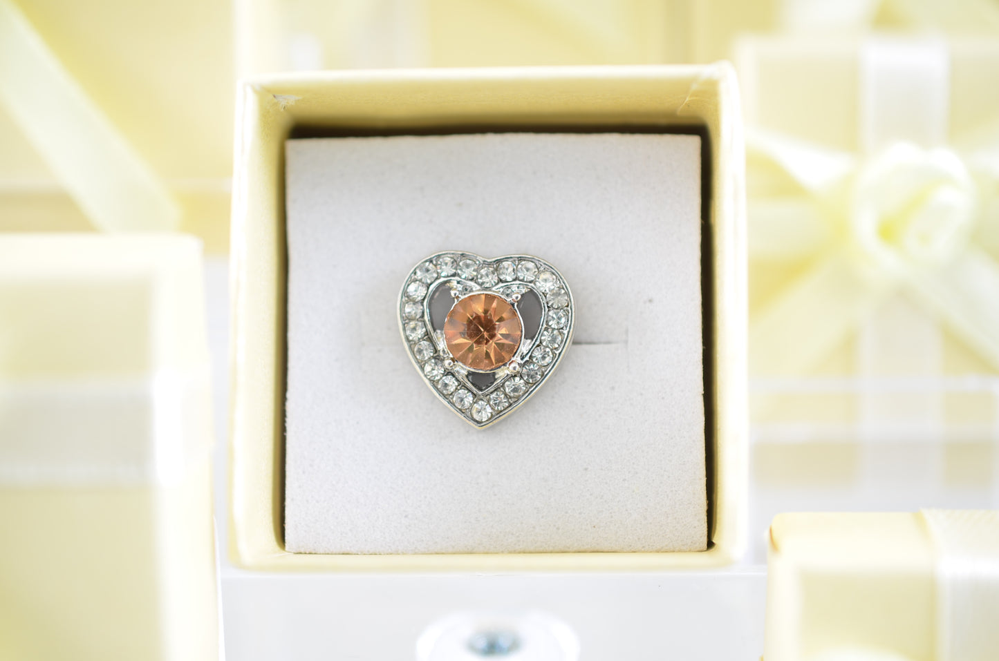 Orange Heart Charm for Belts, Bags and Watch Bands