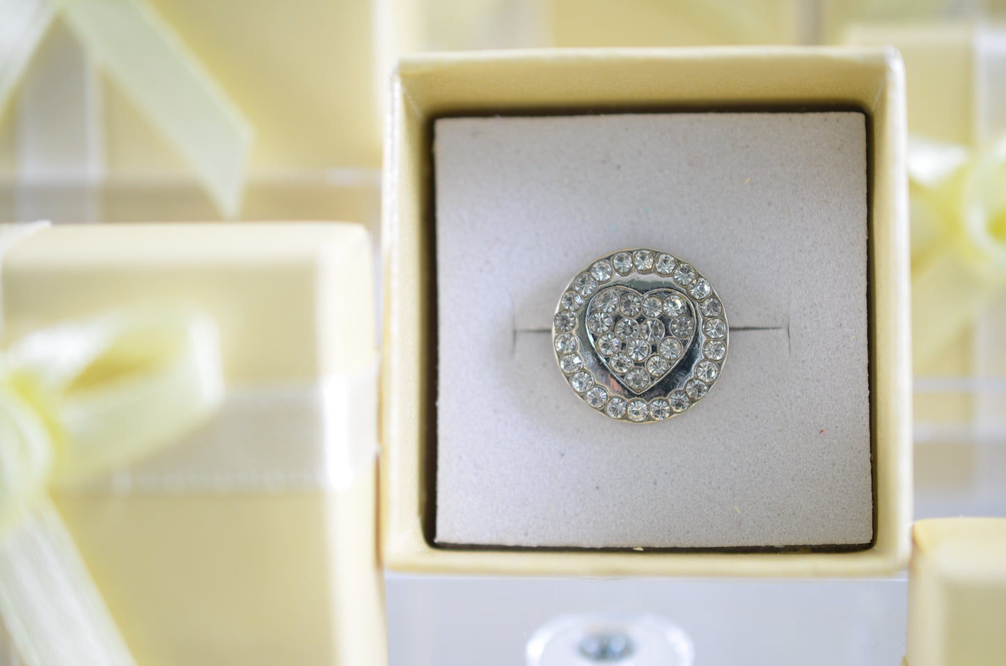 Clear Stone Heart Charm for Belts, Bags and Watch Bands