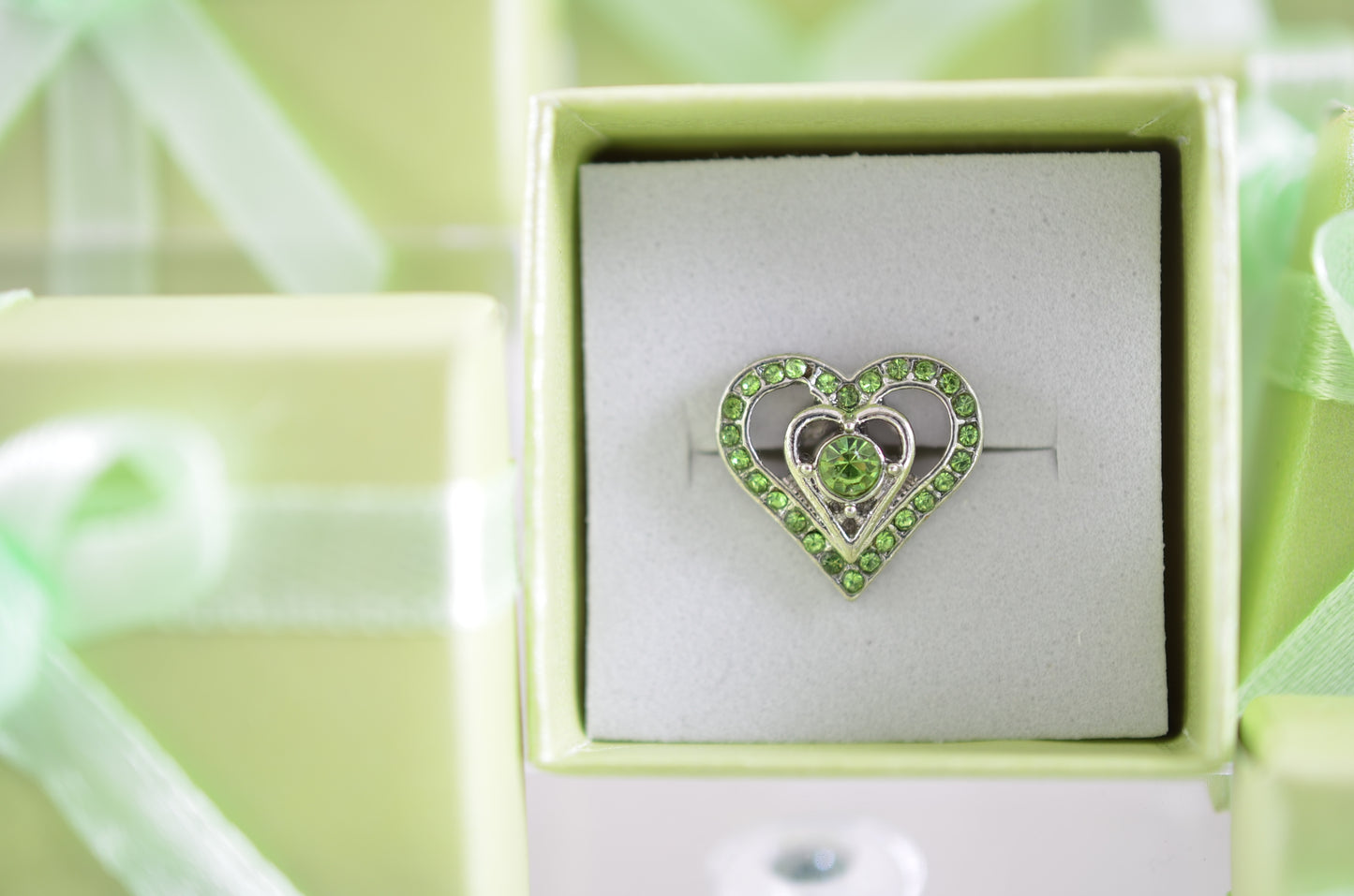 Green Heart Charm for Belts, Bags and Watch Bands