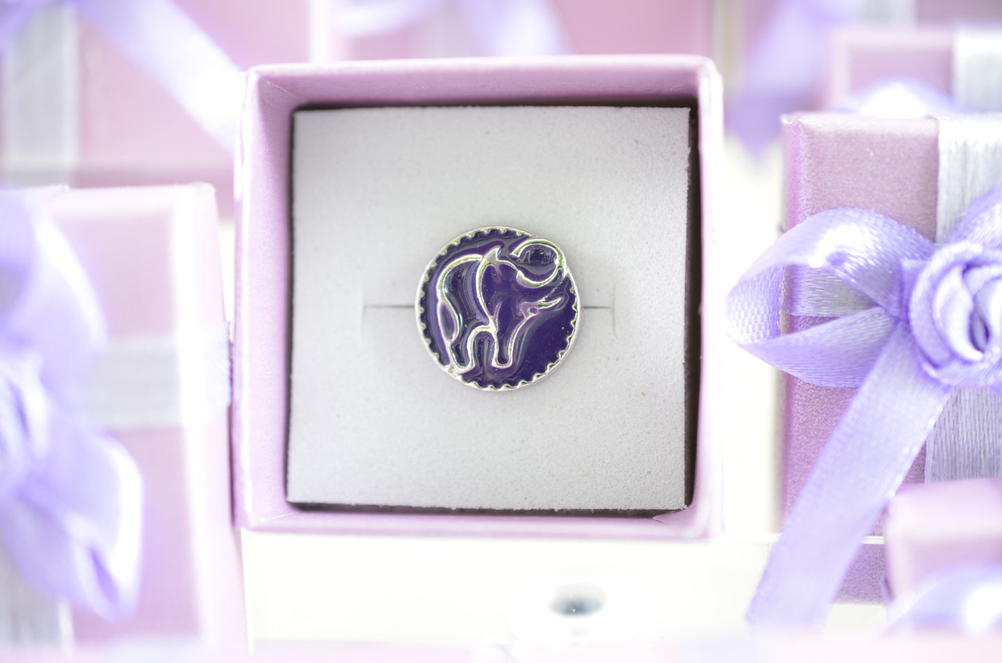 Purple Elephant Charm for Bags, Belts and Watch Bands