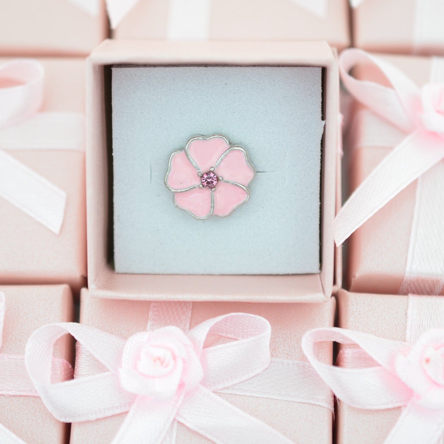 Pink Flower Charm for Watch Bands and Belts