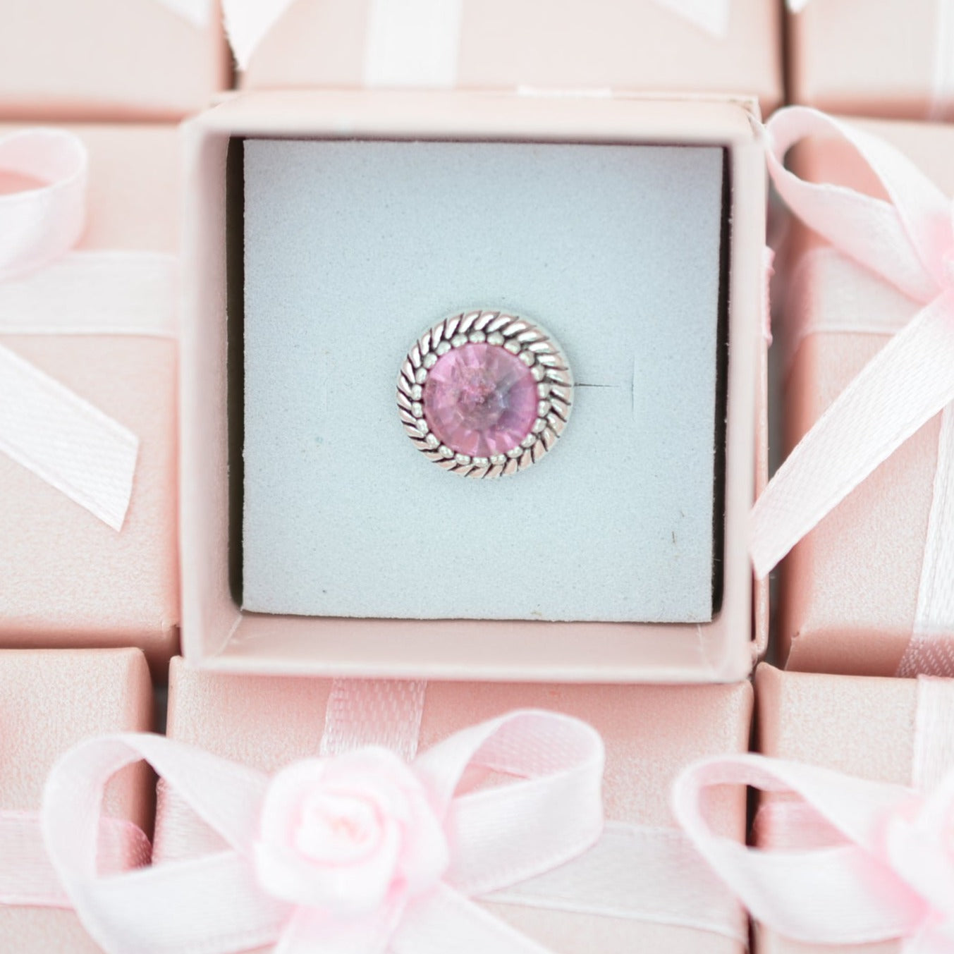 pink stone charm for watch bands and belts