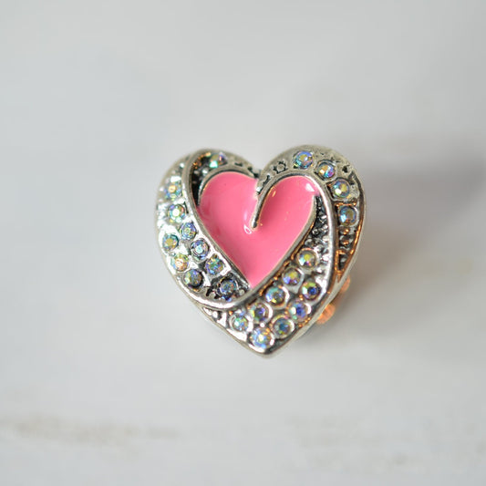 Pink Heart watch band charm