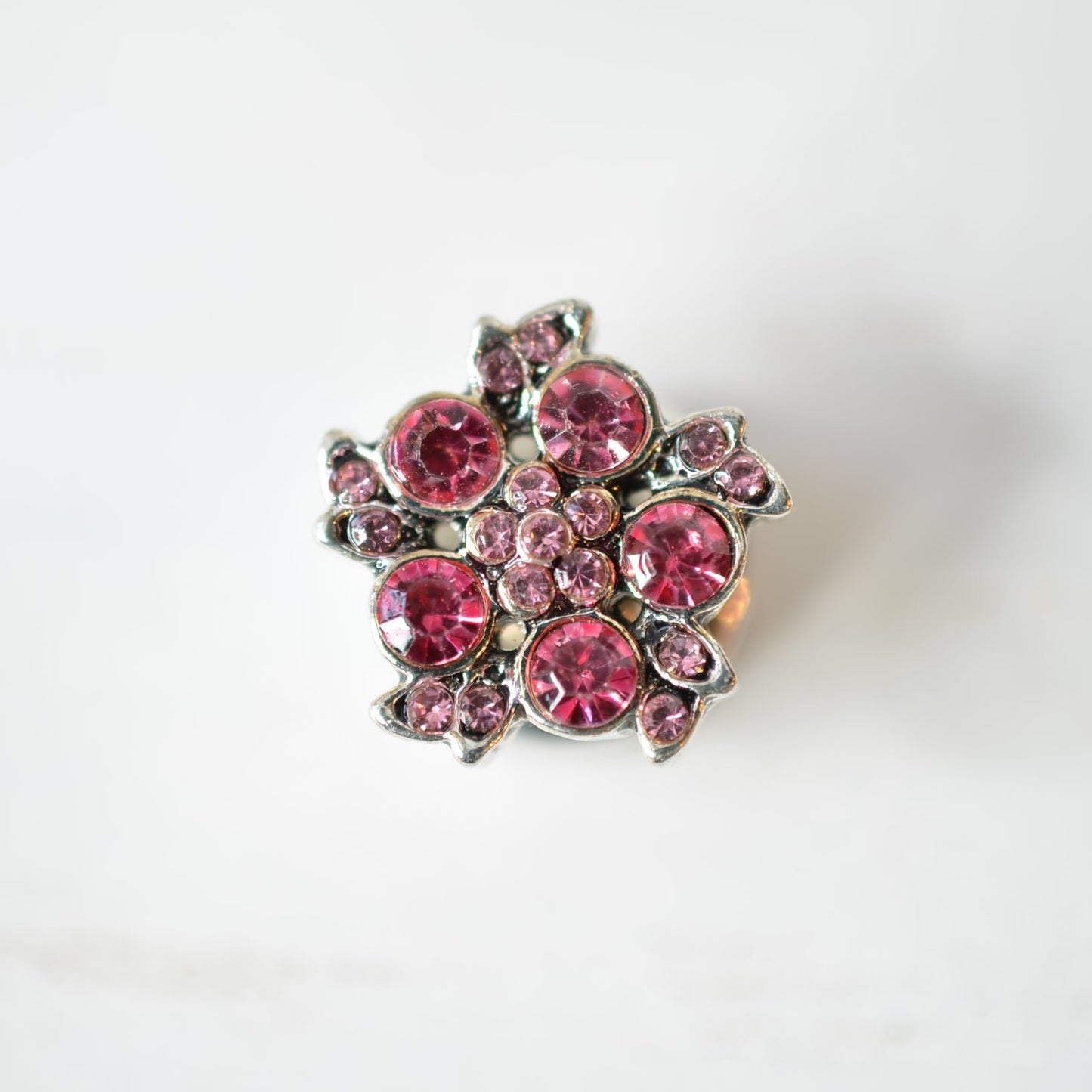 Pink Flower with Green Leaf Belt Charm