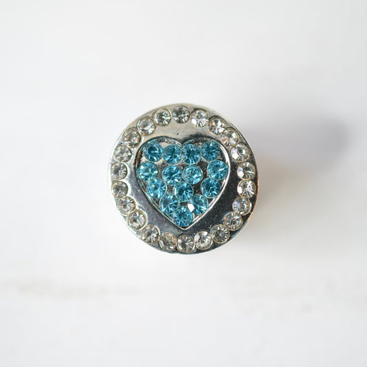 Blue heart watch band charm