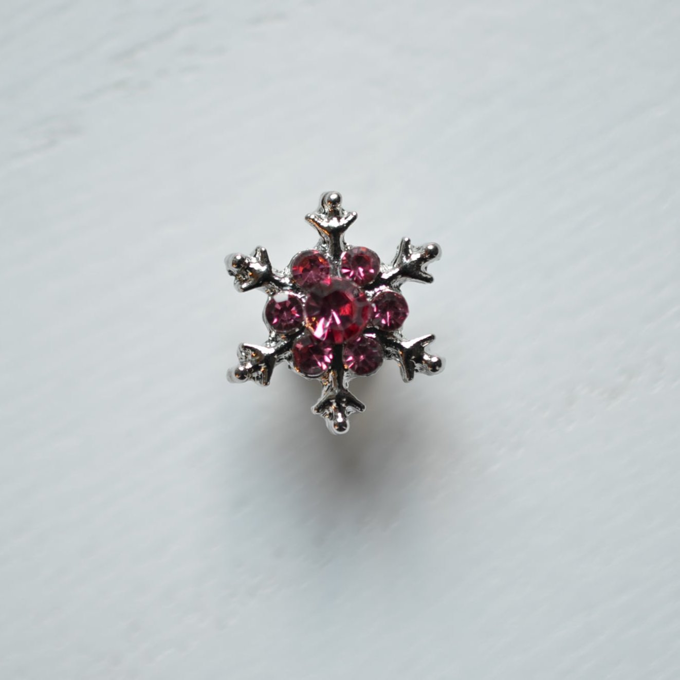pink snowflake watch band charm