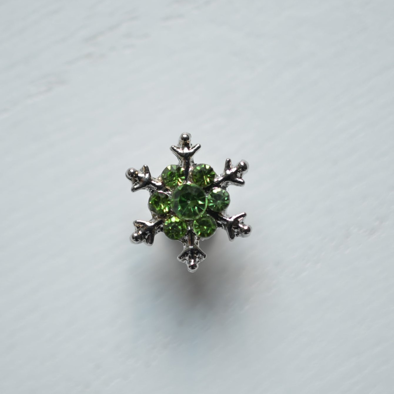 green stone snowflake watch band charm