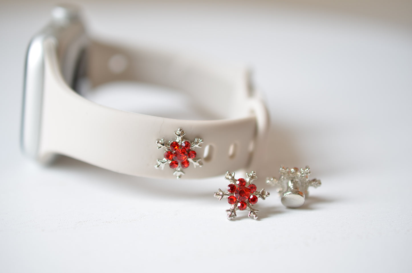Snowflake Watch Band Charm (Red)