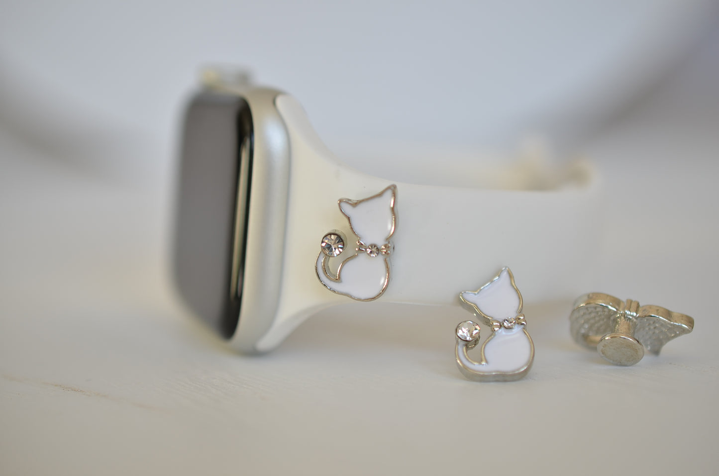 White Cat Charm for Watch Bands