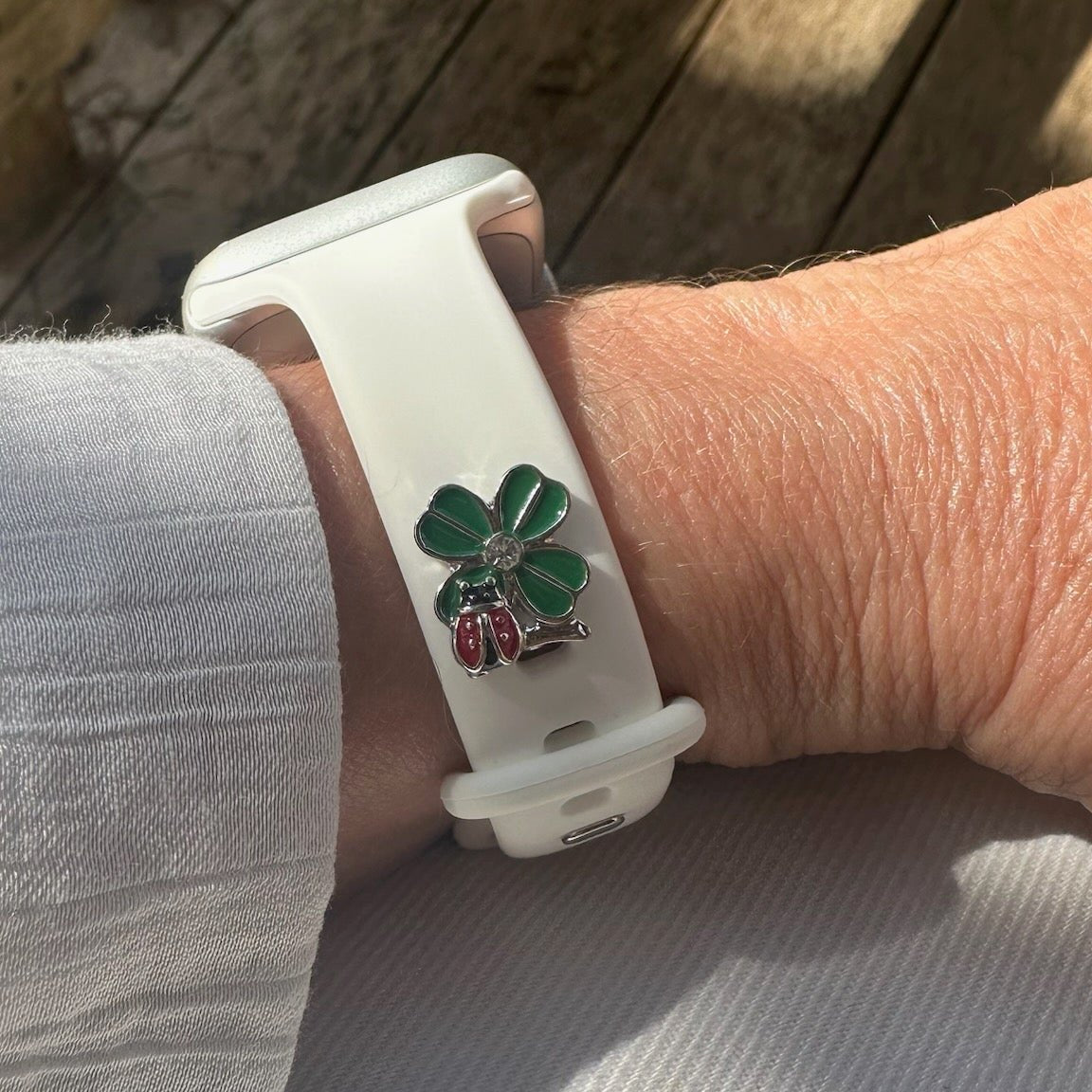 lucky ladybug and four-leaf clover jewelry charm