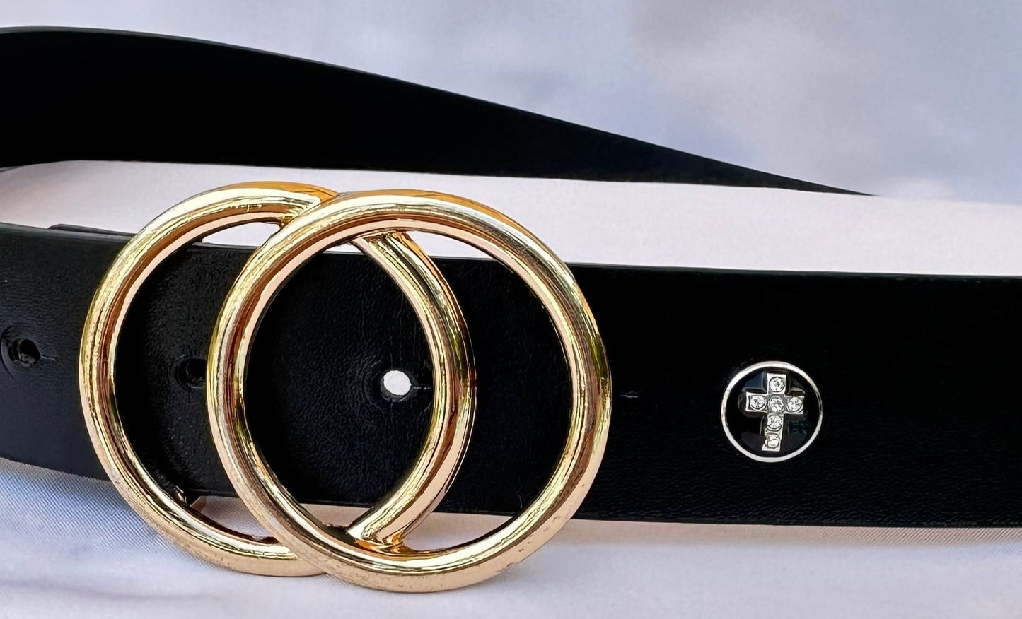 Black Cross Charm for Belts, Bags and Watch Bands