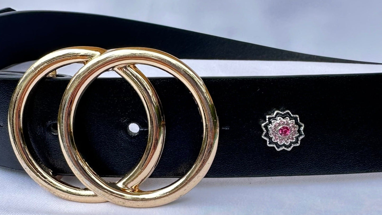 Black and Purple Belt, Bag and Watch Band Charms