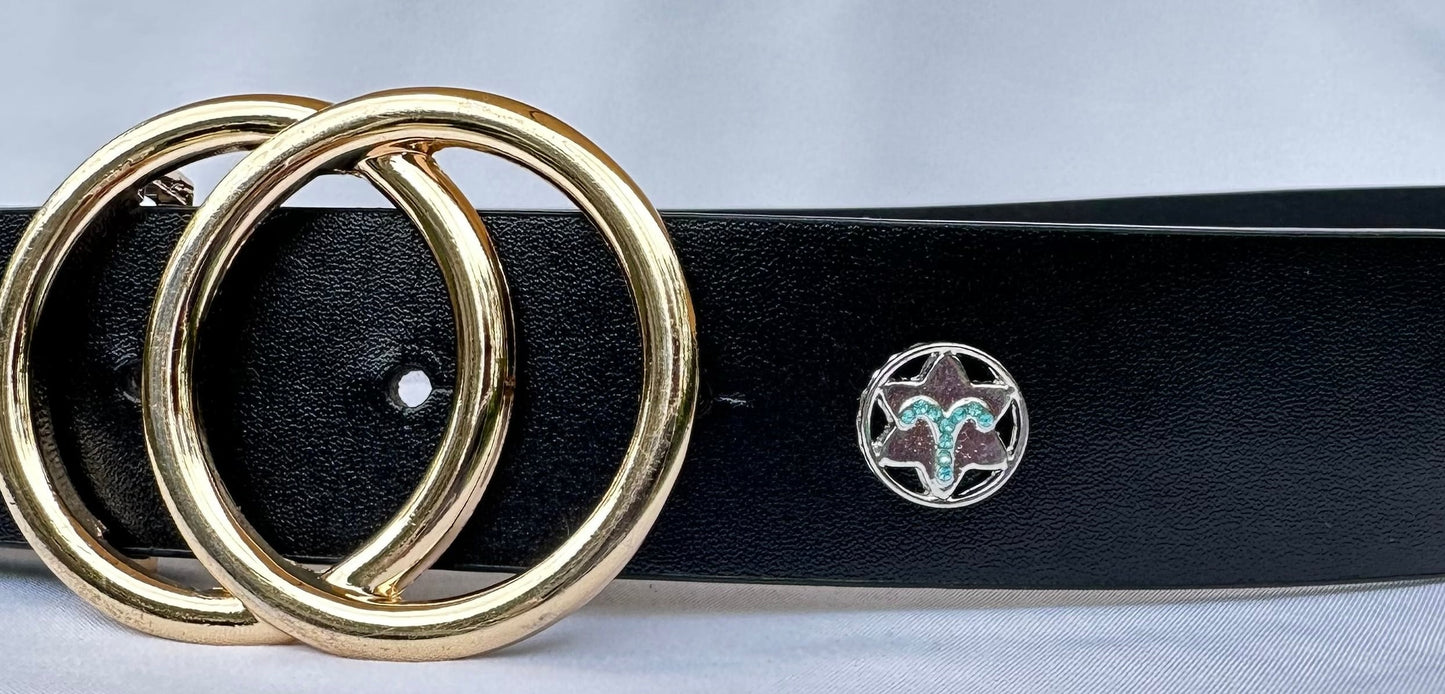 Zodiac Symbol Aries Charm for Belts, Bags and Watch Bands