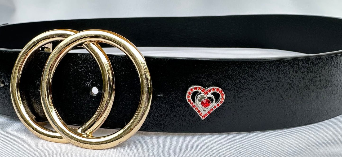 Red Heart Charm for Belt, Bag and Watch Bands
