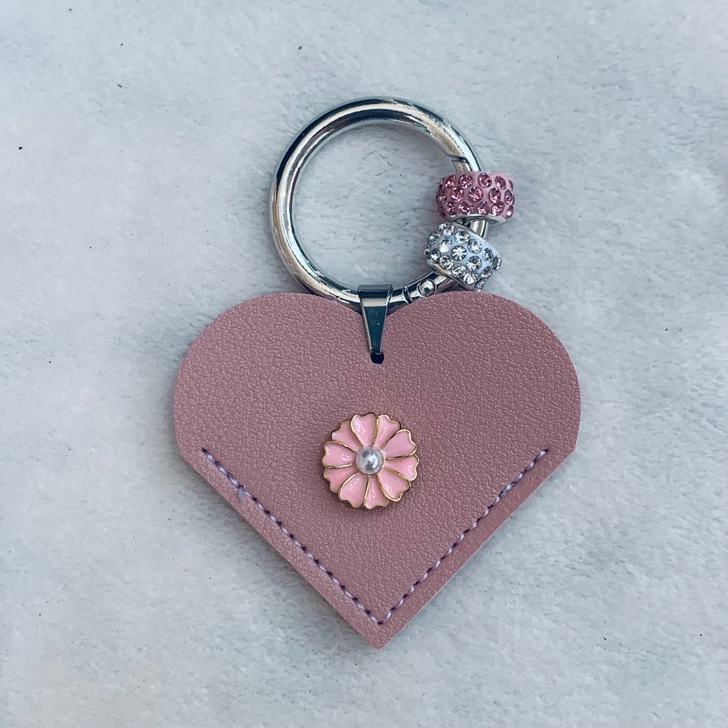 Heart PU Leather Bag Accessory and Keychain