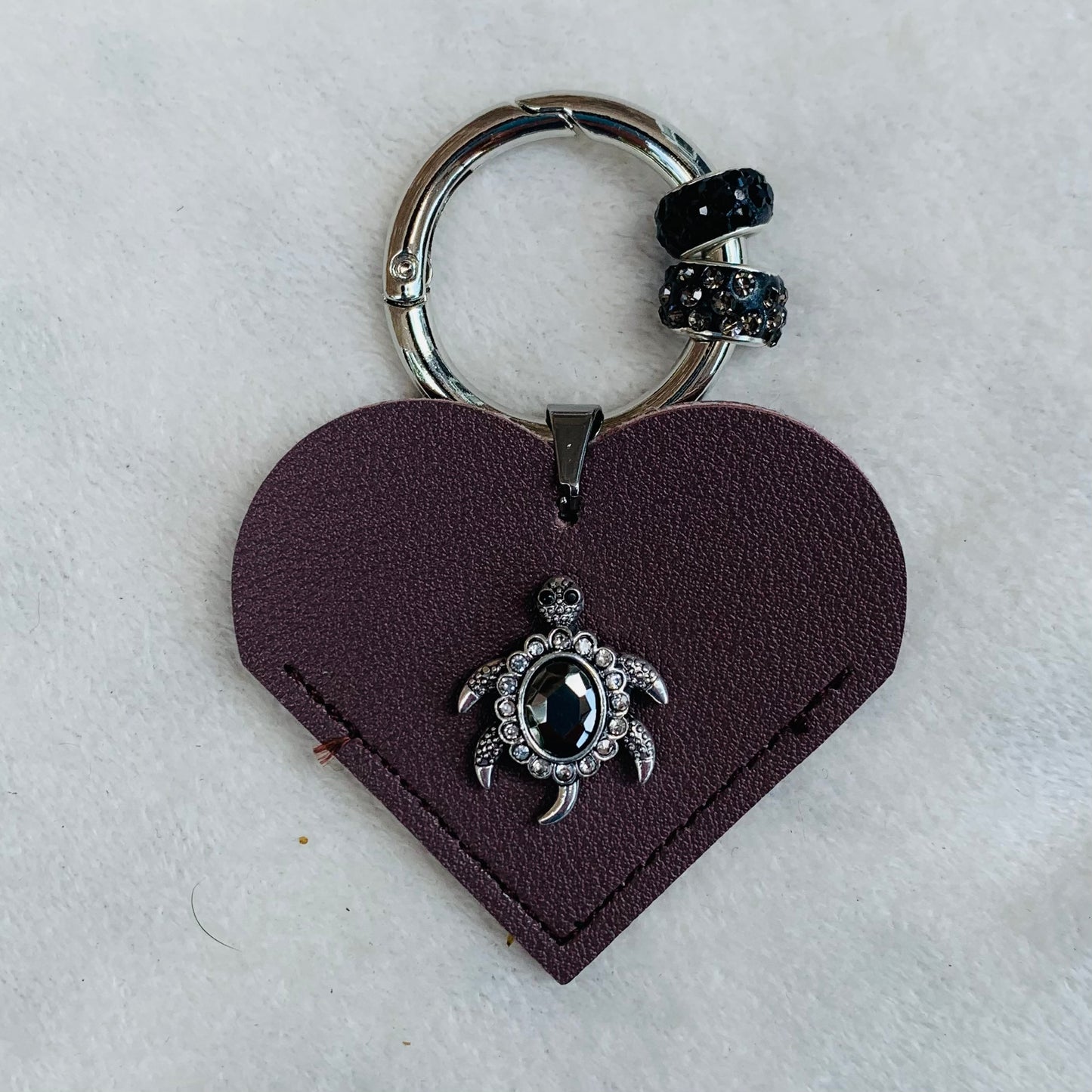 Heart PU Leather Bag Accessory and Keychain