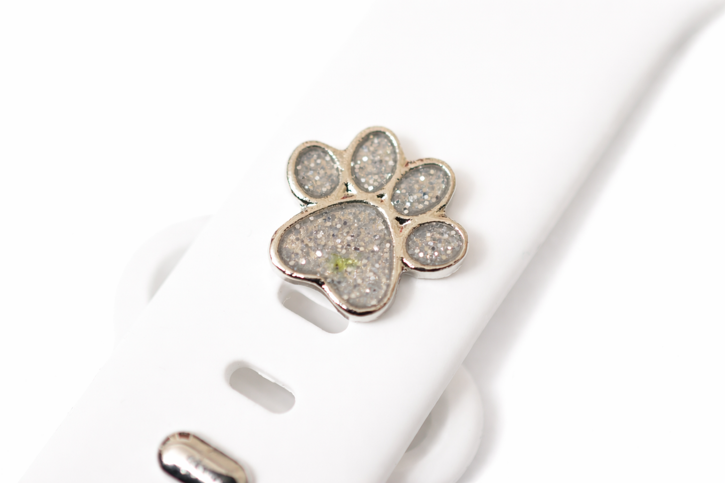 Silver Sparkle Paw Charm