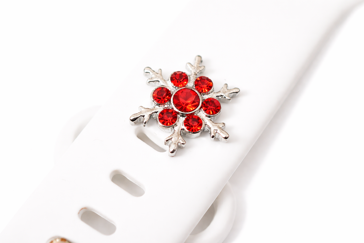 Large Snowflake Charm (Red Stone)