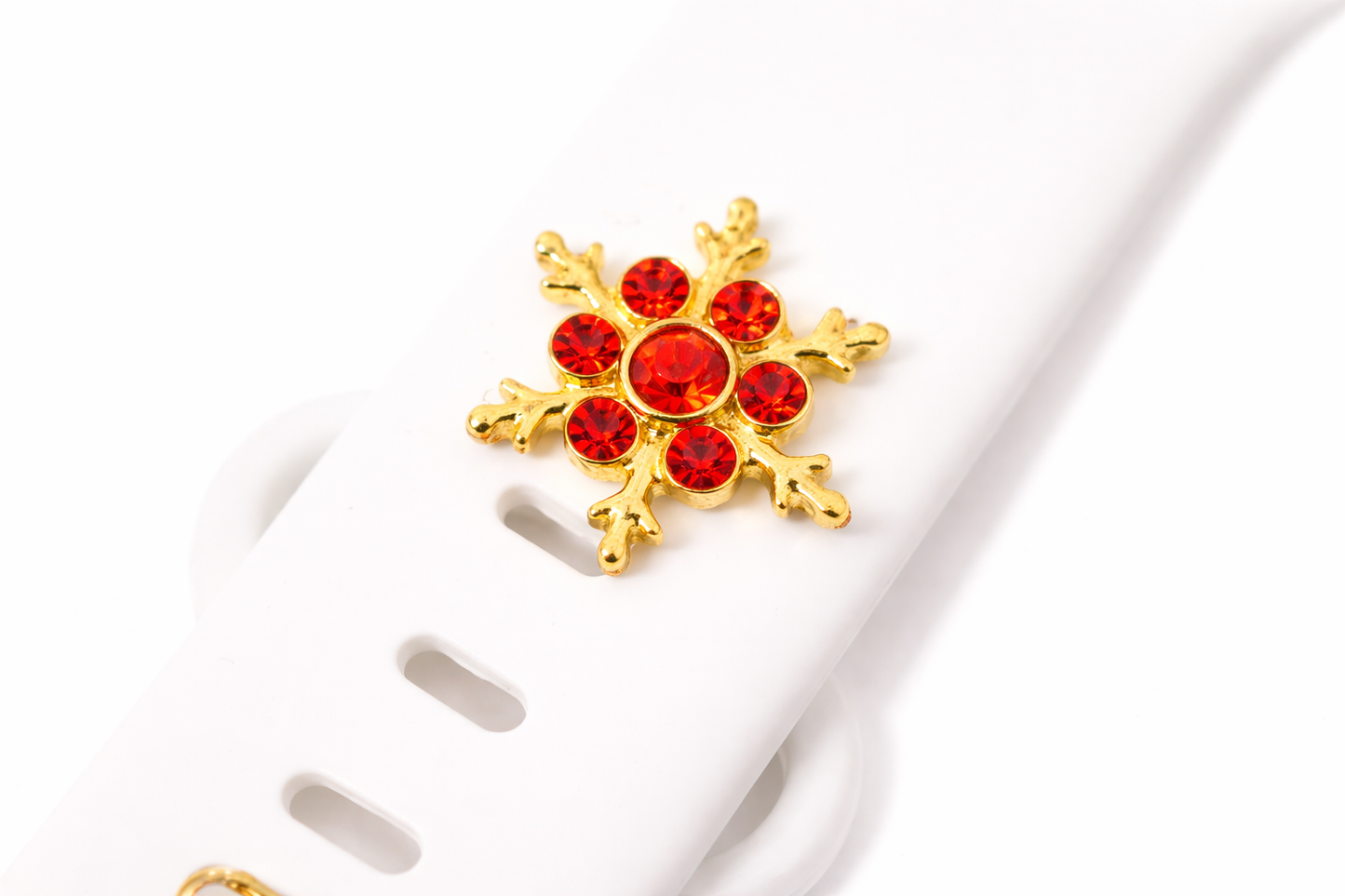 Large Snowflake Charm (Red Stone)